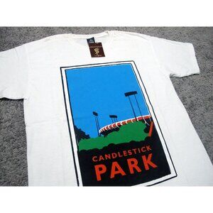 Upper Playground x Candlestick Park San Francisco 49ers white t-shirt men's sz L